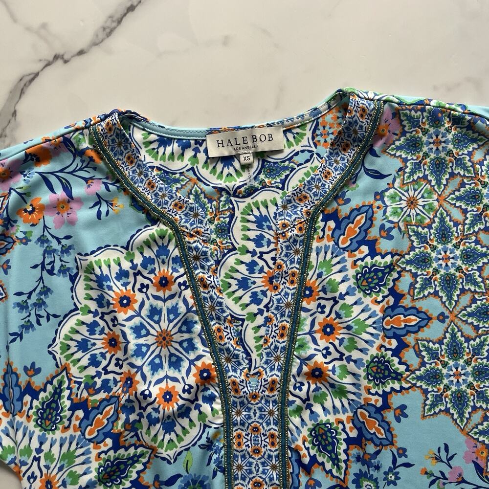Hale Bob Dakota jersey mini dress beaded blue Size XS FINAL PRICE - Picture 5 of 9
